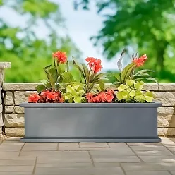 Grosvenor Window Flower Box Fiberglass Trough Antique FL Planter Pot In/Out