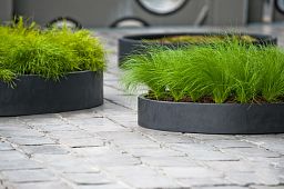 Fibrestone Max Low Round Planter by Idealist Premium