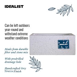IDEALIST Lite Window Box Light Concrete Planter