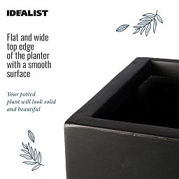 IDEALIST Lite Square Box Contemporary Light Concrete Planter
