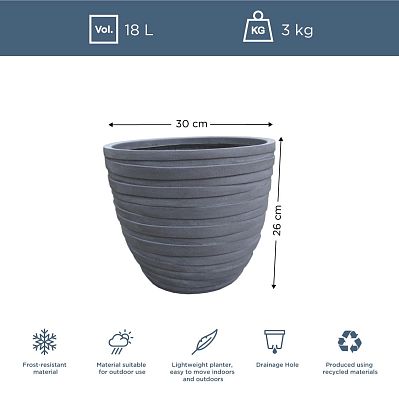 IDEALIST Lite Row Light Concrete Egg Planter