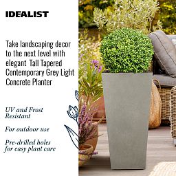 IDEALIST Lite Tall Tapered Contemporary Light Concrete Planter