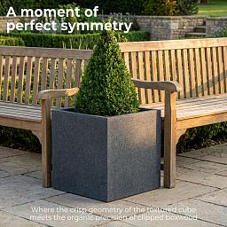 IDEALIST Lite Textured Concrete Effect Square Outdoor Planter
