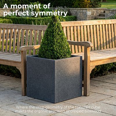 IDEALIST Lite Textured Concrete Effect Square Outdoor Planter