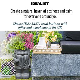 IDEALIST Lite Gnome with Mushrooms Oval Plant Pot Outdoor