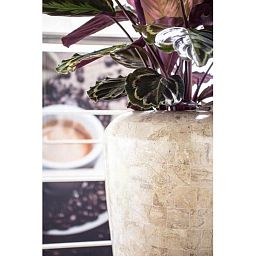 Geo Round Tall Polystone Indoor Planter