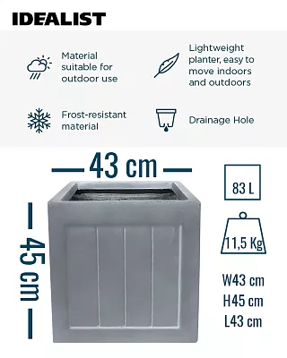 IDEALIST Regency Light Stone Square Garden Planter