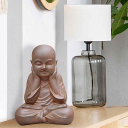 IDEALIST Lite Sitting Baby Monk Rusty Indoor and Outdoor Statue L29.5 W23.5 H39 cm