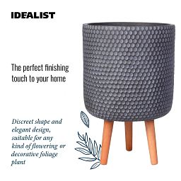 IDEALIST Lite Honeycomb Style Cylinder Planter on Legs, Round Pot Plant Stand Indoor
