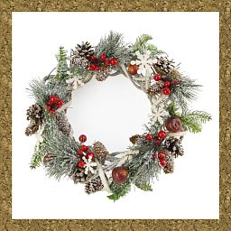 Twig and Berry Led Wreath with Stars Artificial Branch Plant