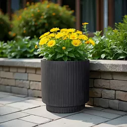 IDEALIST Lite Vertical Ribbed Cylinder Outdoor Planter