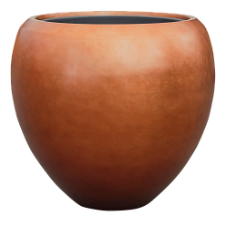 Silver Leaf Planter + Liner | Tapered Round Indoor Plant Pot