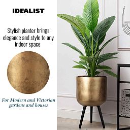 IDEALIST Lite Round Planter on Legs, Round Pot Plant Stand Indoor