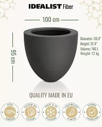 INTRO Tall Round Outdoor Fibreglass Planter
