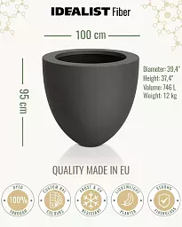 INTRO Tall Round Outdoor Fibreglass Planter