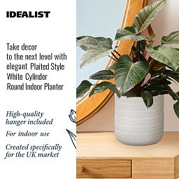 IDEALIST Lite Plaited Style Table and Hanging Cylinder Round Plant Pot Dual Use Indoor Planter
