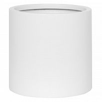 Fibrestone Matt White Puk L Round D25.5 H24.5 cm Planter by Idealist P...