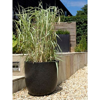Round Egg Fiberstone Contemporary Planter by Cadix Capi Lux