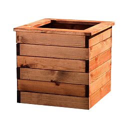Rustic Scandinavian Redwood Square Outdoor Planter Made in UK by HORTICO