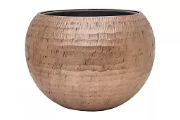 Opus Polystone Globe Planter + Liner | Hammered Finish Indoor Plant Pot