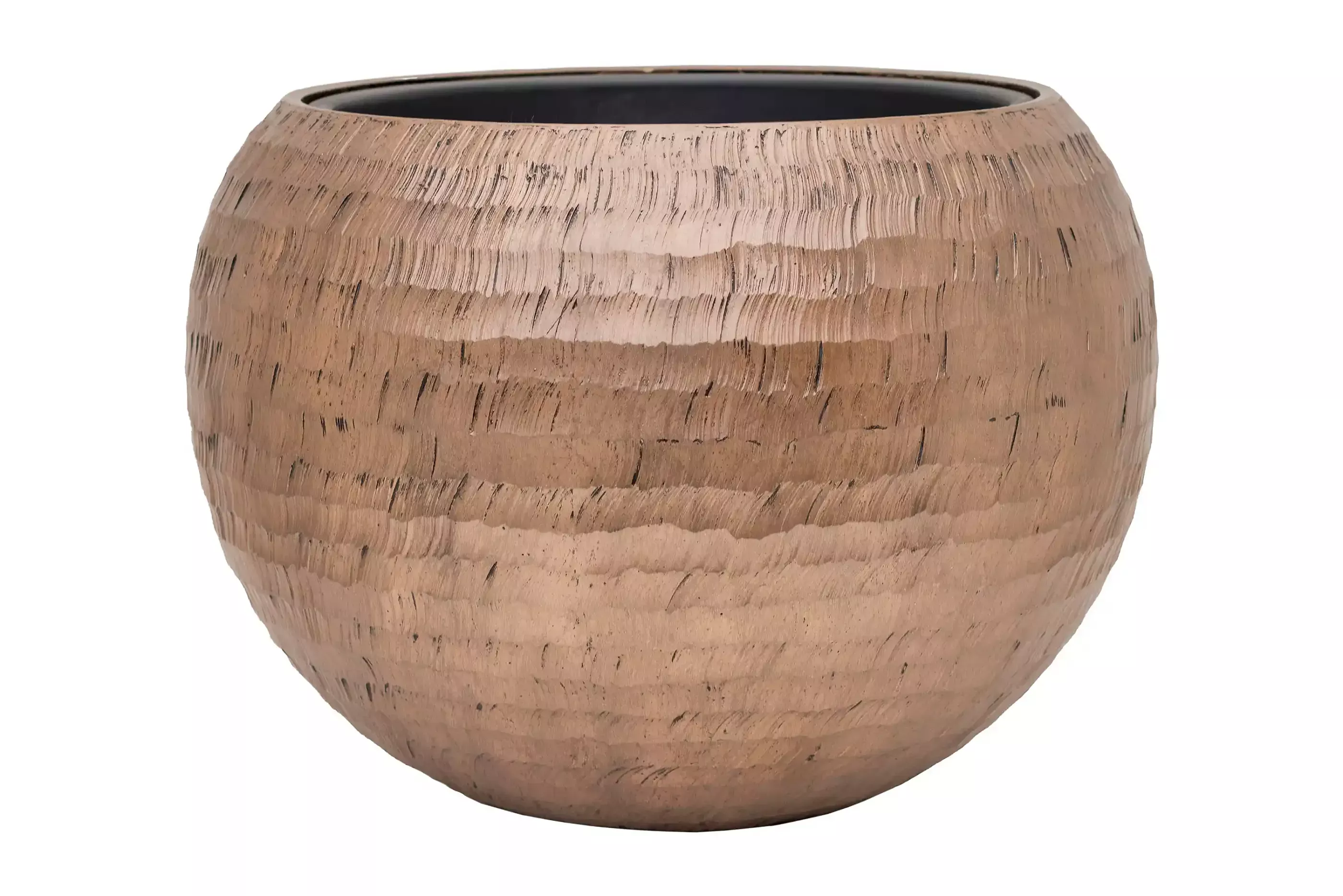 Opus Polystone Globe Planter + Liner | Hammered Finish Indoor Plant Pot