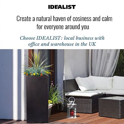 IDEALIST Lite Tall Square Contemporary Light Concrete Planter