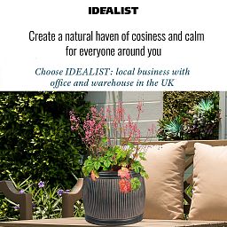IDEALIST Lite Vertical Ribbed Vintage Style Barrel Round Planter