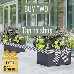 IDEALIST Lite Contemporary Light Concrete Trough Planter