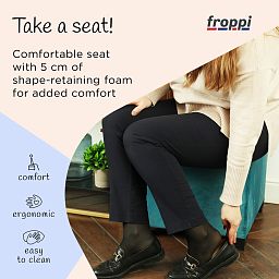 Premium Square Footstool with Storage Velvet Ottoman Storage Pouffe on Feet by Froppi