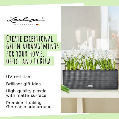 LECHUZA CUBE Color Triple Trough Poly Resin Self-watering Planter