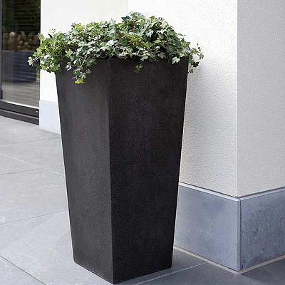 Tall Tapered Fiberstone Contemporary Planter by Cadix Capi Lux