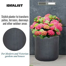 IDEALIST Lite Ribbed Round Outdoor Planter