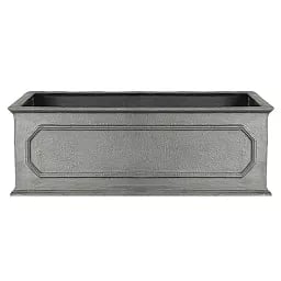 Stuart Fiberglass Trough Planter Faux Lead Pot In/Out