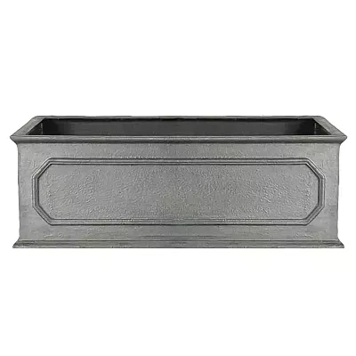 Stuart Fiberglass Trough Planter Faux Lead Pot In/Out