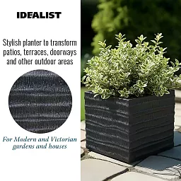 IDEALIST Lite Straw Ribbed Square Outdoor Planter