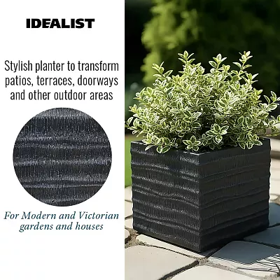 IDEALIST Lite Straw Ribbed Square Outdoor Planter