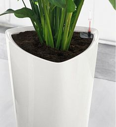 LECHUZA Delta Round Tall Poly Resin Self-watering Planter