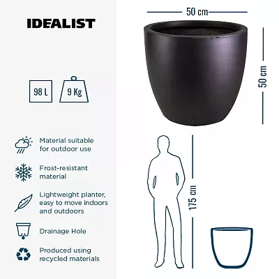 IDEALIST Lite Contemporary Light Concrete Egg Planter