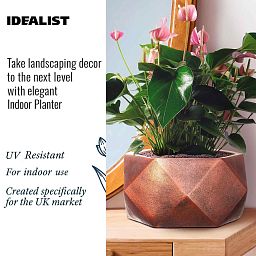IDEALIST Lite Faceted Effect Bronze Bowl Planter Indoor Plant Pot