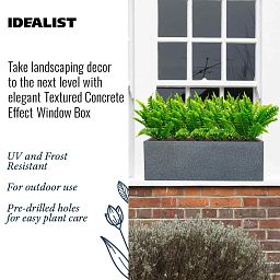 IDEALIST Lite Textured Concrete Effect Trough Outdoor Planter