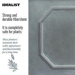 IDEALIST Lite Faux Lead Chelsea Box Square Light Concrete Planter