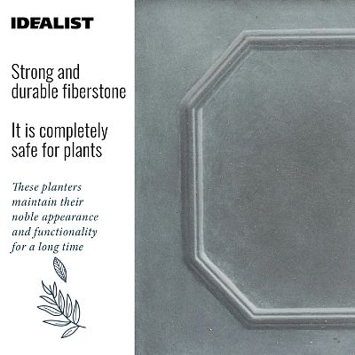 IDEALIST Lite Faux Lead Chelsea Box Square Light Concrete Planter