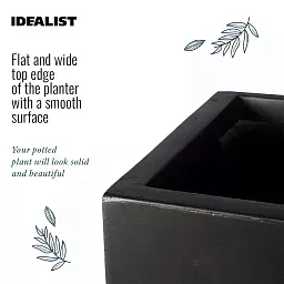 IDEALIST Lite Square Box Contemporary Light Concrete Planter