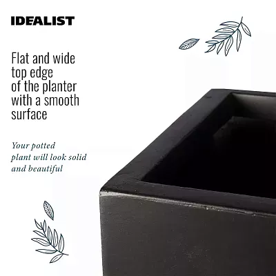 IDEALIST Lite Square Box Contemporary Light Concrete Planter