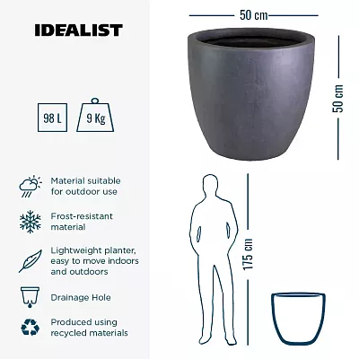 IDEALIST Lite Contemporary Light Concrete Egg Planter