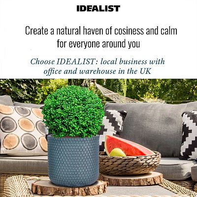IDEALIST Lite Honeycomb Style Cylinder Round Outdoor Planter