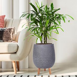 IDEALIST Lite Honeycomb Style Egg Planter on Legs, Round Pot Plant Stand Indoor