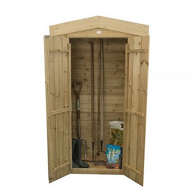 Installed Outdoor Pressure Treated Wooden Shiplap Apex Tall Garden Store by Forest Garden