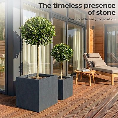 IDEALIST Lite Square Box Contemporary Light Concrete Planter