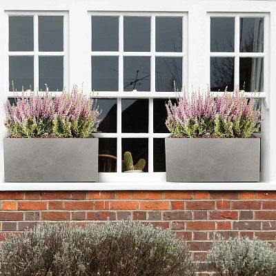 IDEALIST Lite Contemporary Light Concrete Trough Planter